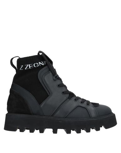 Man Ankle boots Black Size 9.5 Soft Leather, Textile fibers