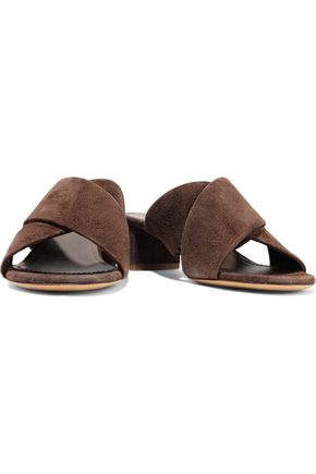 Click to view more detailed imagery on our partner's website Mansur Gavriel Woman Suede Sandals Chocolate