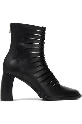 ANN DEMEULEMEESTER Cutout leather ankle boots