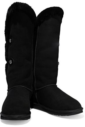 Australia Luxe Collective Woman Nordic Shearling-trimmed Suede Snow Boots Black