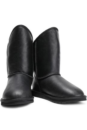 Australia Luxe Collective Woman Shearling-lined Leather Snow Boots Black