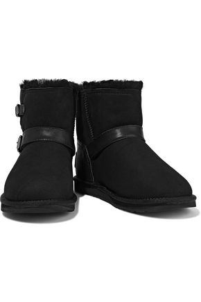 Australia Luxe Collective Woman Machina Shearling-lined Leather-trimmed Suede Snow Boots Black