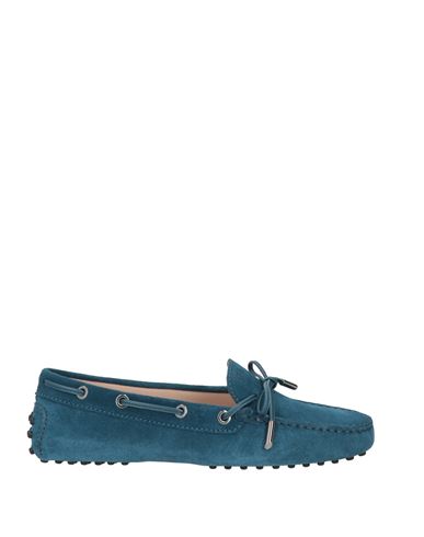 Tod's Woman Loafers Slate Blue Size 4.5 Leather In Slate Blue