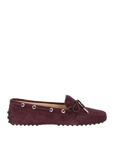 TOD'S TOD'S WOMAN LOAFERS PLUM SIZE 7 LEATHER 
