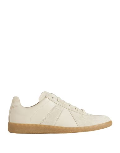 Maison Margiela Man Sneakers Ivory Size 7 Soft Leather In White