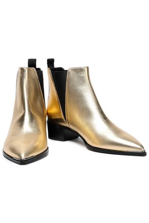 Jensen Metallic Leather Ankle In Gold | ModeSens