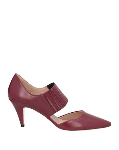 Tod's Woman Pumps Burgundy Size 5.5 Soft Leather In Red