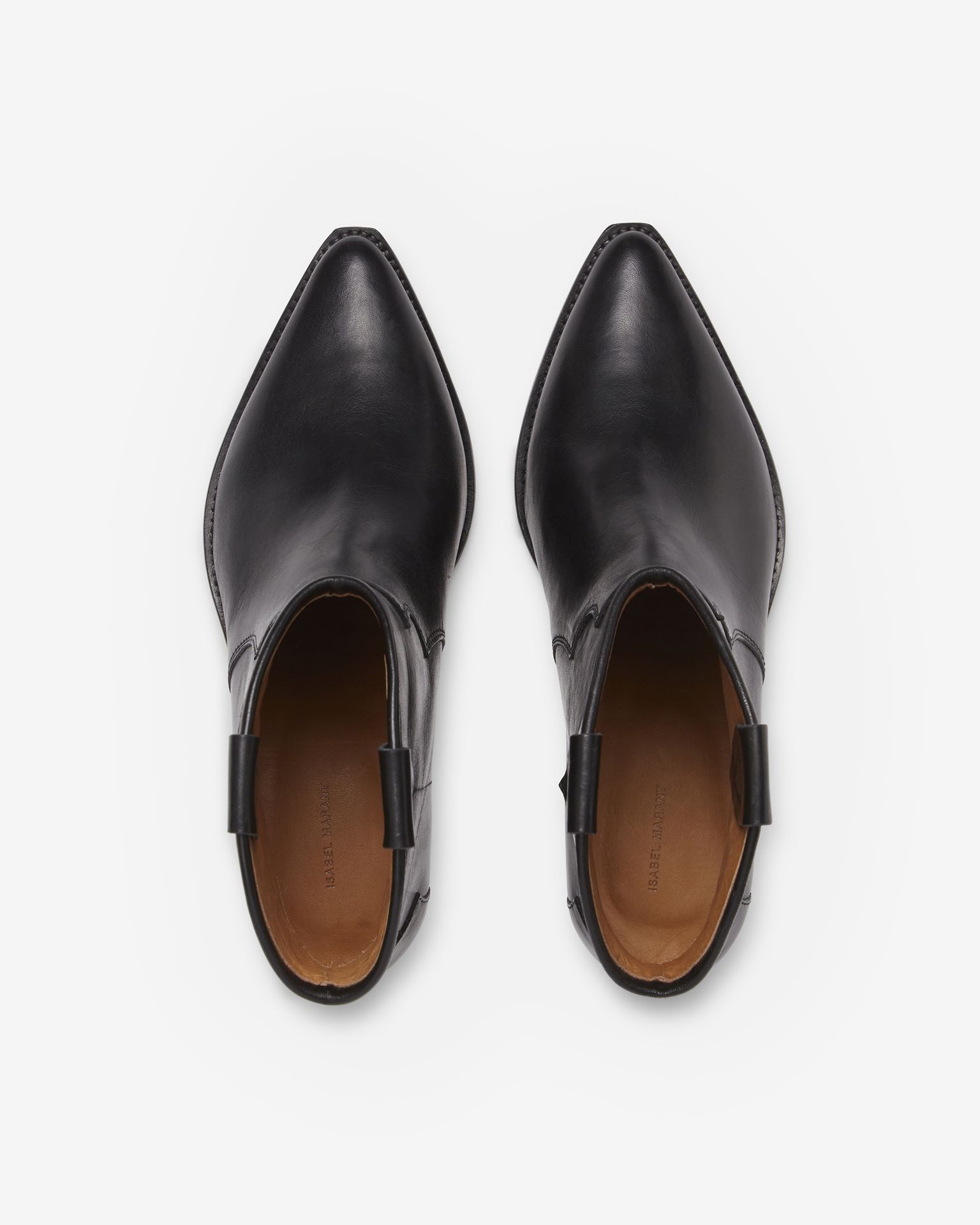 Isabel Marant Polished-finish Pointed-toe Boots In Black
