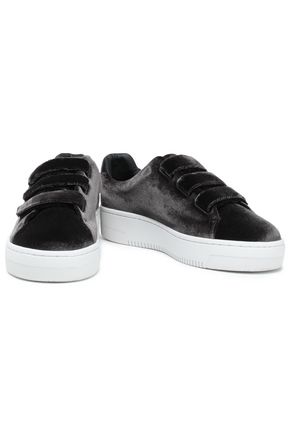 Sandro Woman Velvet Sneakers Anthracite 