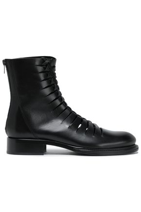 ANN DEMEULEMEESTER Braided leather ankle boots