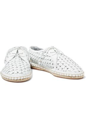 Zimmermann Woven Leather Espadrilles In White