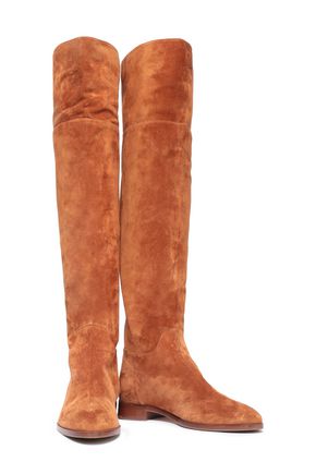 Sergio Rossi Woman Suede Knee Boots Camel In Brown