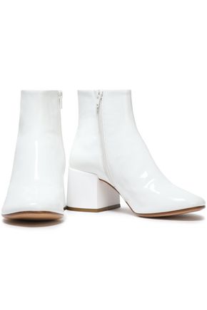 Mm6 Maison Margiela Woman Patent-leather Ankle Boots White