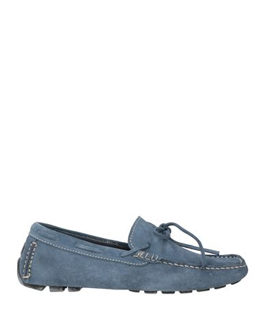 Shop Antica Cuoieria Man Loafers Slate Blue Size 6 Soft Leather