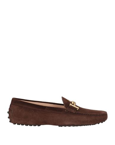 Shop Tod's Woman Loafers Chocolate Brown Size 6.5 Soft Leather