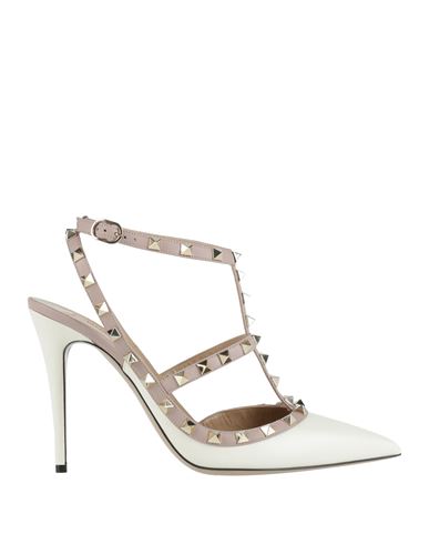Valentino Garavani Woman Pumps Cream Size 6.5 Soft Leather In White
