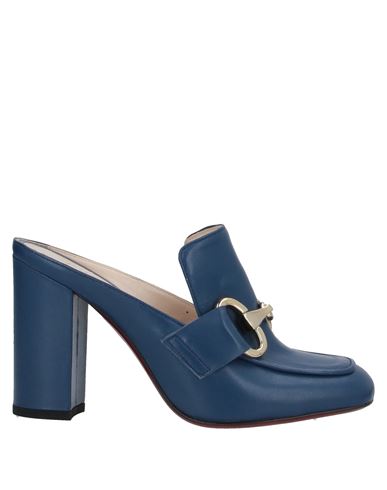 Franco Colli Woman Mules & Clogs Blue Size 7.5 Soft Leather