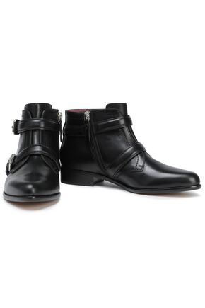 Tabitha Simmons Windle Buckle-detailed Leather Ankle Boots In Black