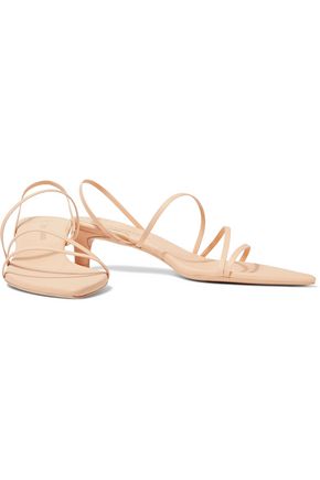 Zimmermann Leather Slingback Sandals In Peach
