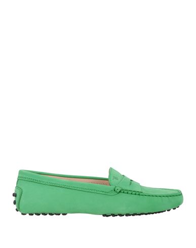 Tod's Woman Loafers Light Green Size 7 Leather In Green