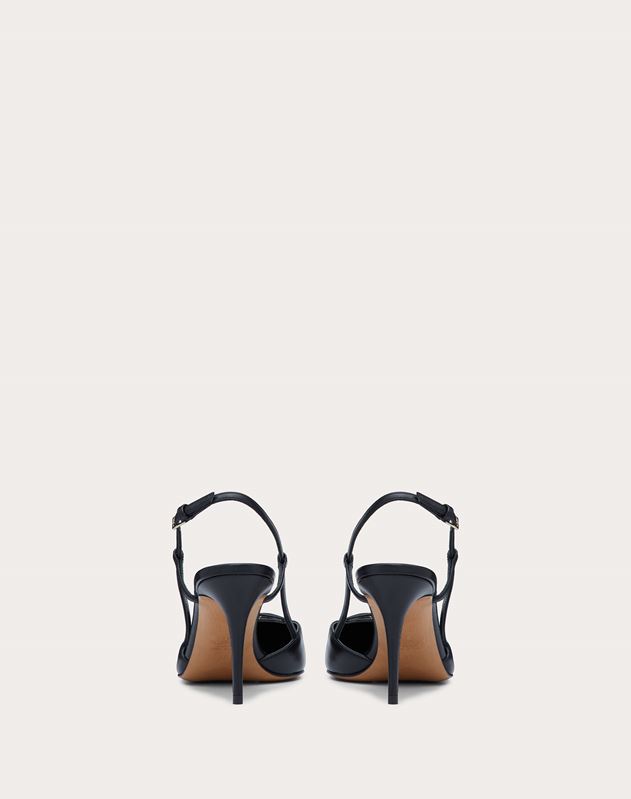 VALENTINO 25S HIGH-HEEL SLINGBACKS IN DARK PINK VELVET WITH GOLD HARDWARE