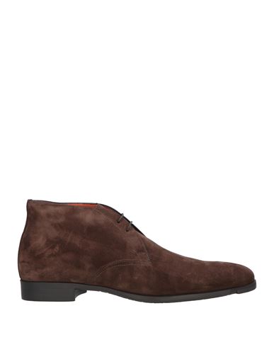 Santoni Man Ankle Boots Dark Brown Size 10.5 Soft Leather