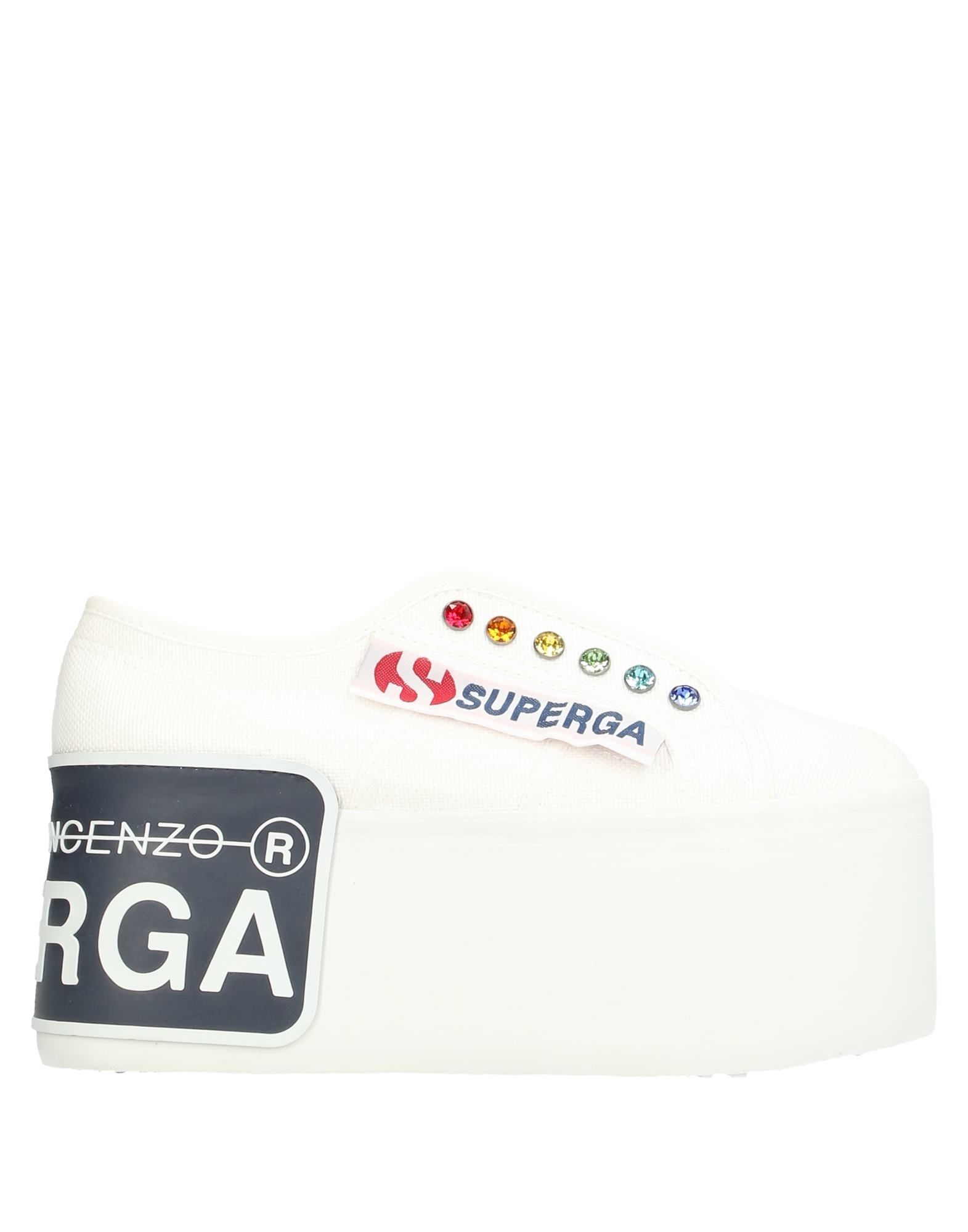 《セール開催中》SUPERGA x MARCO DE VINCENZO レディース スニーカー ホワイト 36 コットン / スワロフスキー