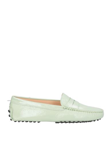 Tod's Woman Loafers Light Green Size 8 Soft Leather