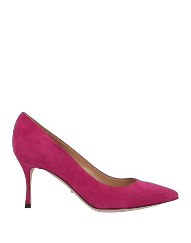 Sergio Rossi Woman Pumps Fuchsia Size 5 Soft Leather In Pink