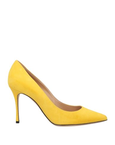 Sergio Rossi Woman Pumps Yellow Size 8 Soft Leather