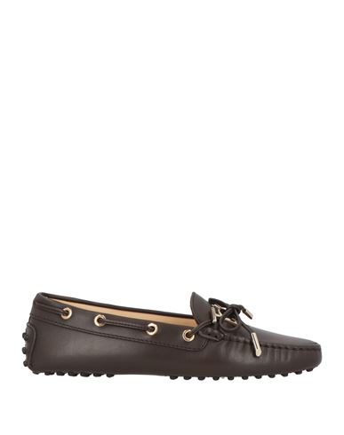 Tod's Woman Loafers Dark Brown Size 8 Leather