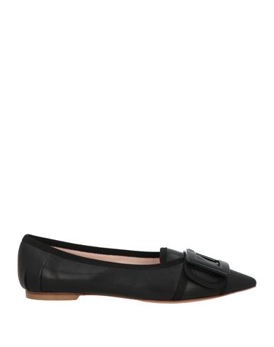 Roger Vivier Woman Ballet Flats Black Size 4.5 Leather