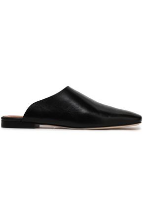 Atp Atelier Cade Leather Slippers In Black
