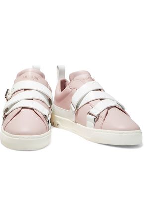 Valentino Garavani V-punk Studded Leather Trainers In Pink