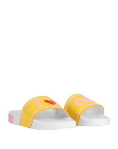 Dolce & Gabbana Woman Sandals Yellow Size 8.5 Calfskin