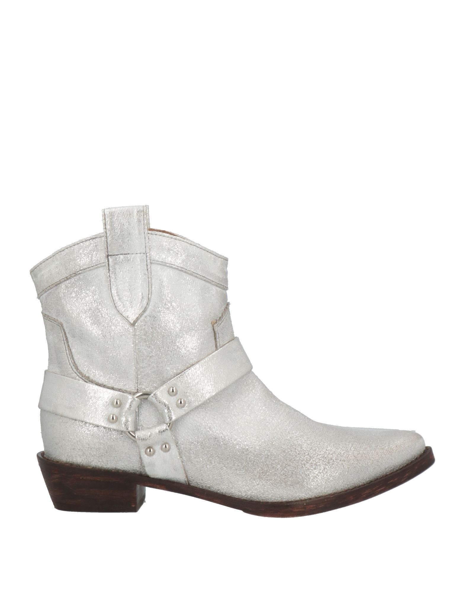 Coral Blue Ankle Boots In Silver