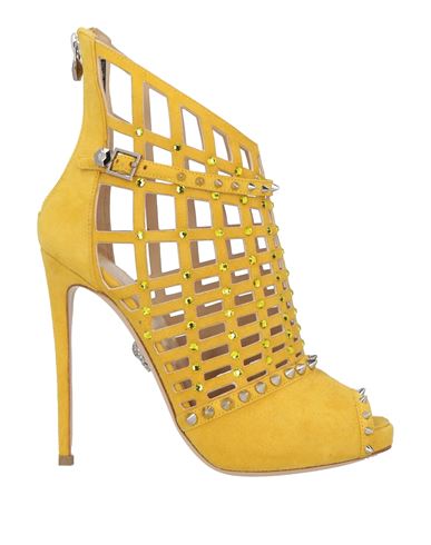 Philipp Plein Woman Sandals Yellow Size 6 Soft Leather