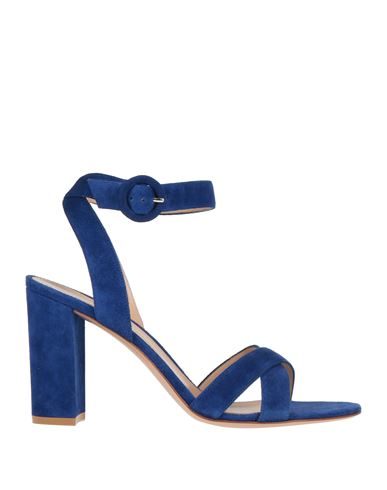 Gianvito Rossi Woman Sandals Blue Size 10 Soft Leather