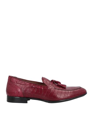 Calpierre Man Loafers Burgundy Size 10 Soft Leather In Red