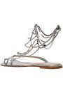 Shop Gianvito Rossi Nadja Crystal-embellished Mirrored-leather Sandals In Silver