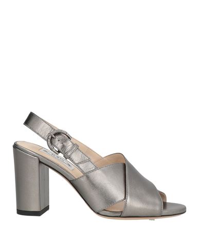 Tod's Woman Sandals Silver Size 6.5 Leather In Silver