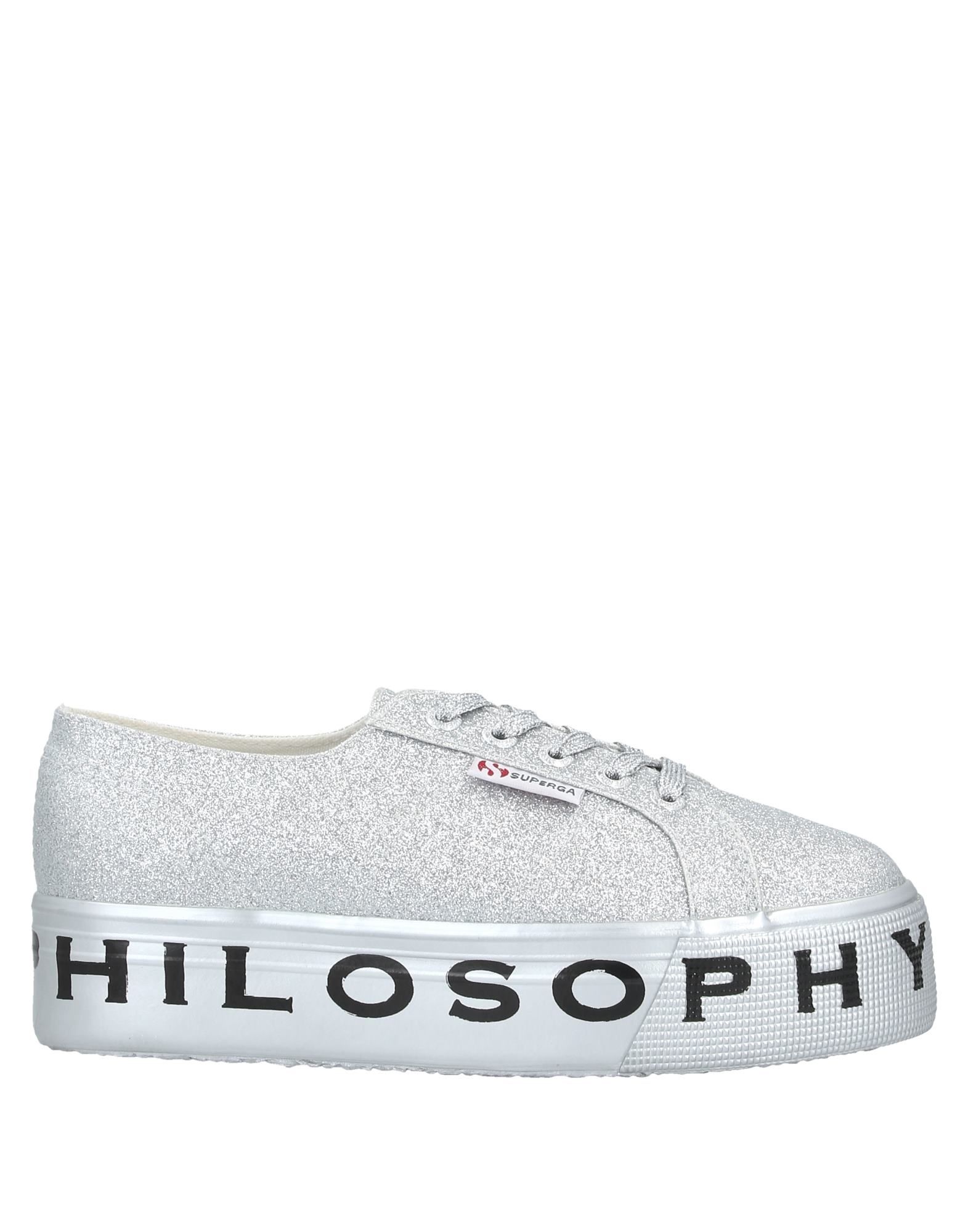 《セール開催中》SUPERGA x PHILOSOPHY di LORENZO SERAFINI レディース スニーカー シルバー 35 ポリエチレンテレフタラート 50% / ポリエステル 50%