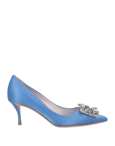 Roger Vivier Woman Pumps Light Blue Size 5 Textile Fibers In Blue