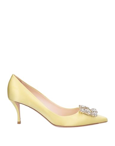 Roger Vivier Woman Pumps Pastel Yellow Size 7 Textile Fibers In Yellow