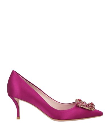 Roger Vivier Woman Pumps Magenta Size 5 Textile Fibers In Pink