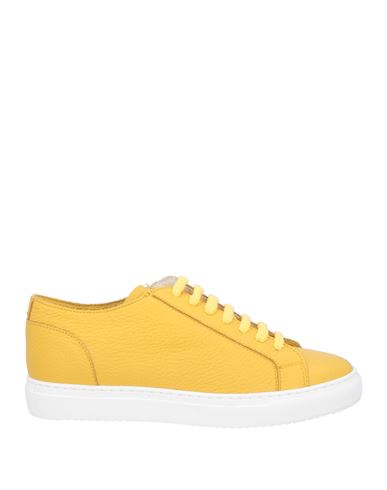 Doucal's Man Sneakers Yellow Size 7 Soft Leather