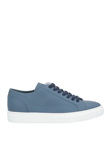 Shop Doucal's Man Sneakers Slate Blue Size 8 Soft Leather