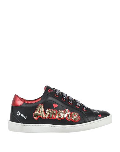 Dolce & Gabbana Toddler Girl Sneakers Black Size 10c Calfskin, Lambskin In Black