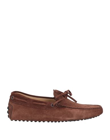 Tod's Man Loafers Chocolate Brown Size 7 Leather In Brown