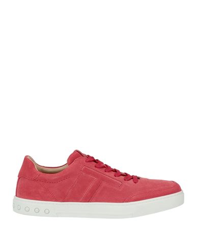 Tod's Man Sneakers Coral Size 8.5 Soft Leather In Red